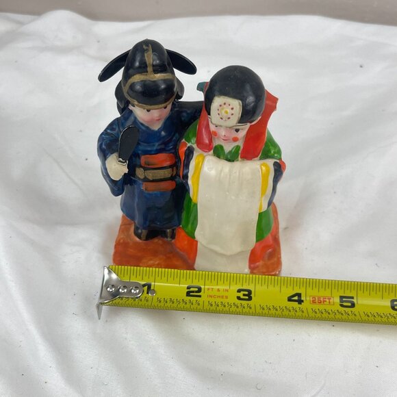 Vintage Hand-Painted Korean Wedding Couple Figurine Miniature Home Decor - Picture 9 of 10